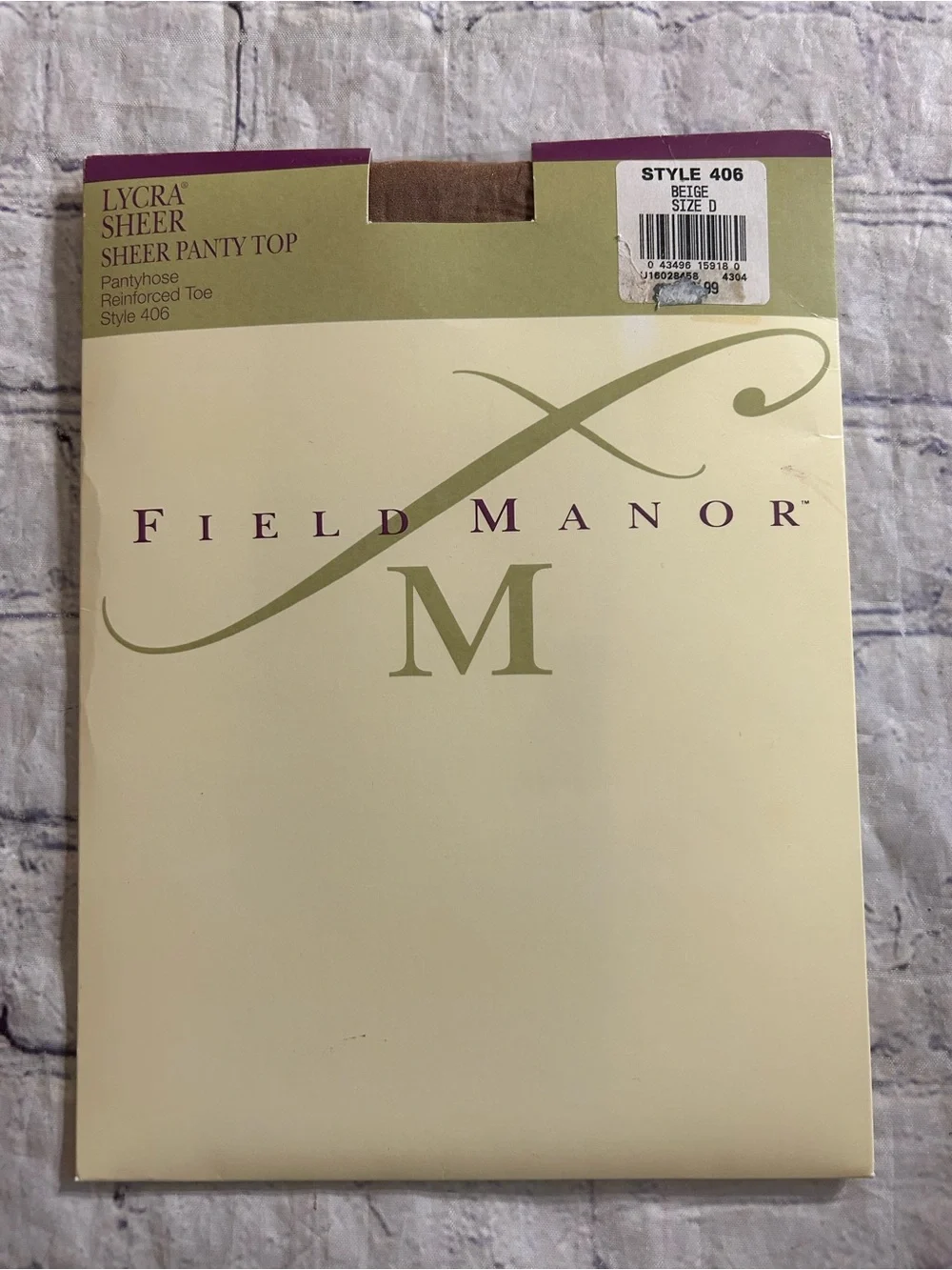 FIELD MANOR LYCRA SHEER PANTY TOP TAUPE/BEIGE SIZE D & CONTROL TOP TAUPE SIZE D